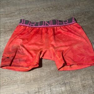 Under Armour Red and Pink Athletic Shorts